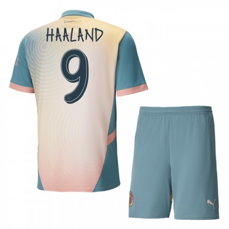 Manchester City Haaland 9 Fodboldtrøjer Børn Fjerde 2024-25 Kort ærmer